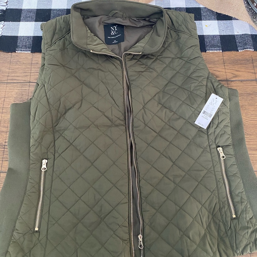 New York & Company olive green vest size xxl